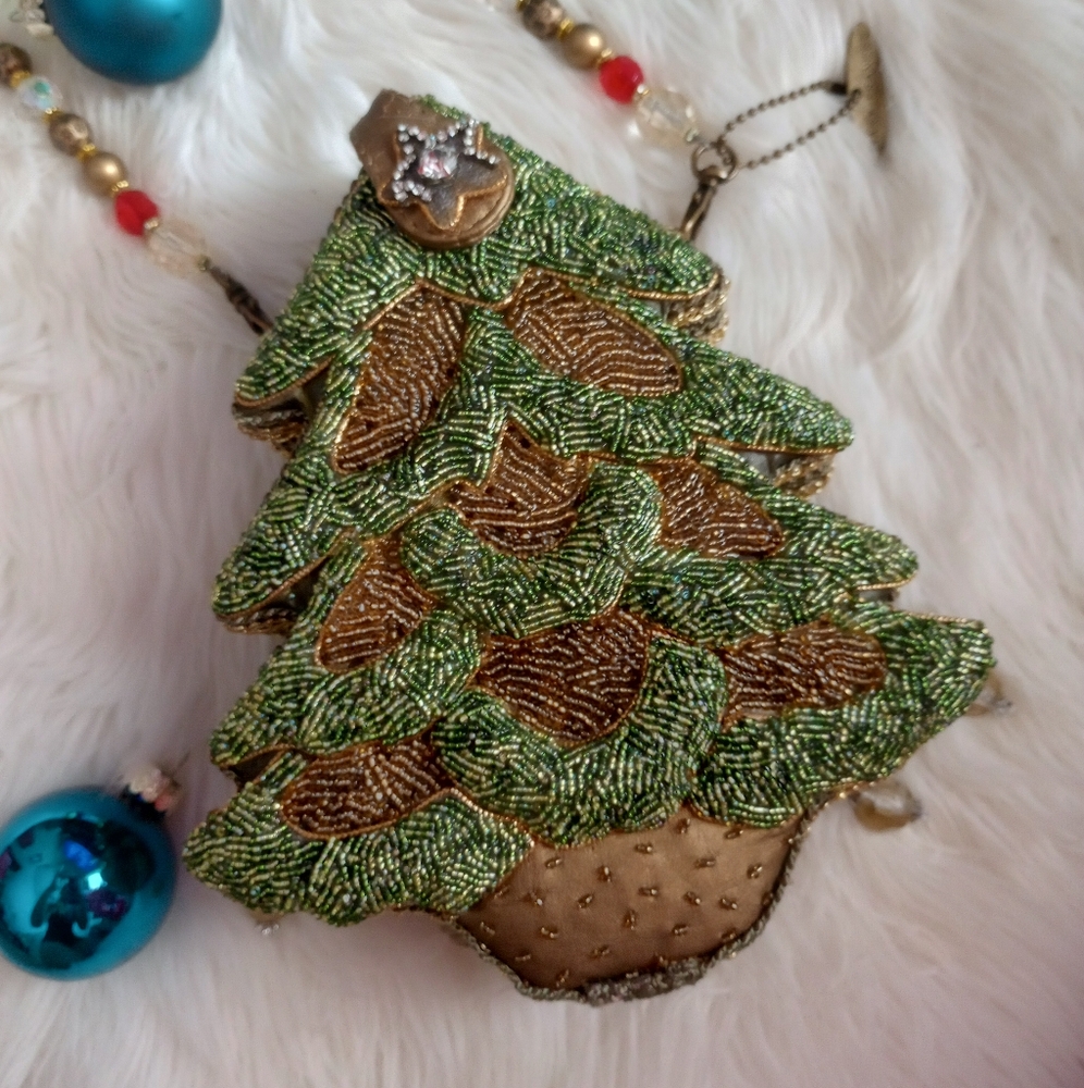 Mary Frances Will All the Trimmings Beaded Christmas Tree Holiday Vintage Bag - Picture 8 of 16